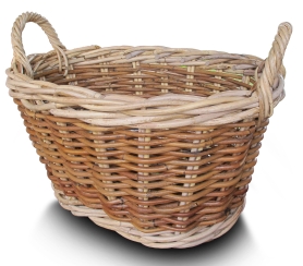 brown rattan wicker laundry basket